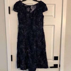 NWT ALEX EVENJNGS Elegant Navy Blue Dress 10